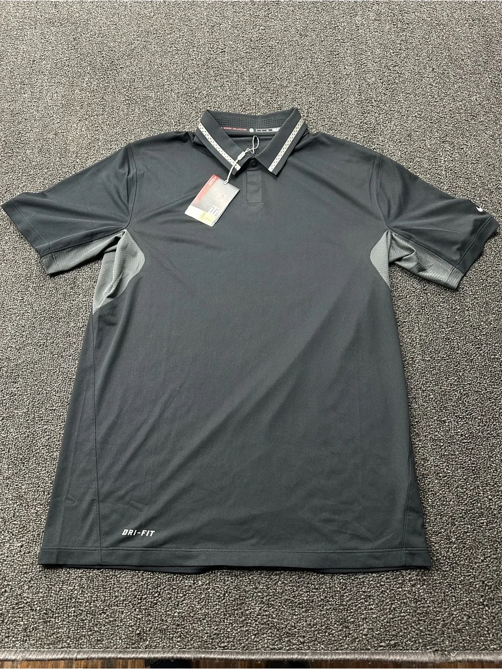 Nike Tiger Woods Collection Golf Polo Shirt Mens S Black- NWT